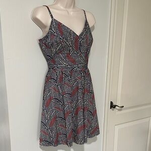 Quiksilver Women's Island Print fit & flare Dress XS vintage style